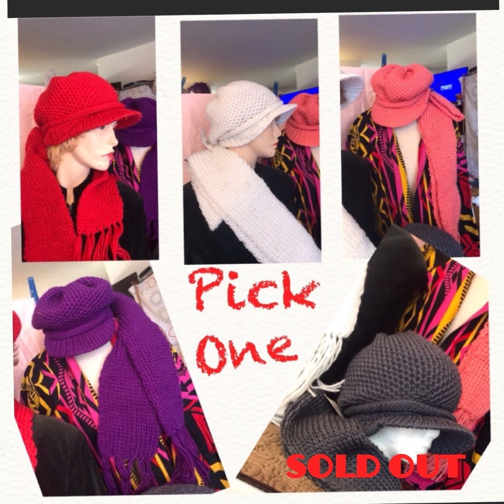 ๐ฅ2/15.00-Knitted bonnet and scarf - Set NWT - Picture 1 of 11